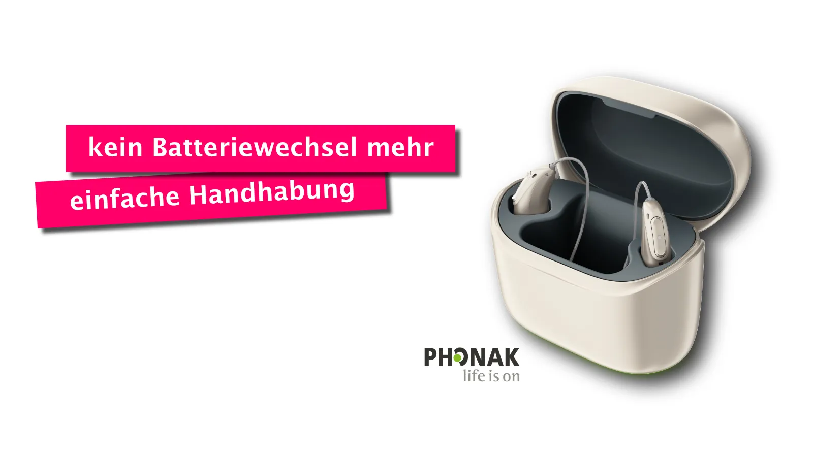 Akku-Hörgeräte in der Ladestation